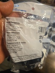 8-EATON AH1257BK-F Flush Mount Receptacle 30A 125-250V 3P 4-Wire Grounding