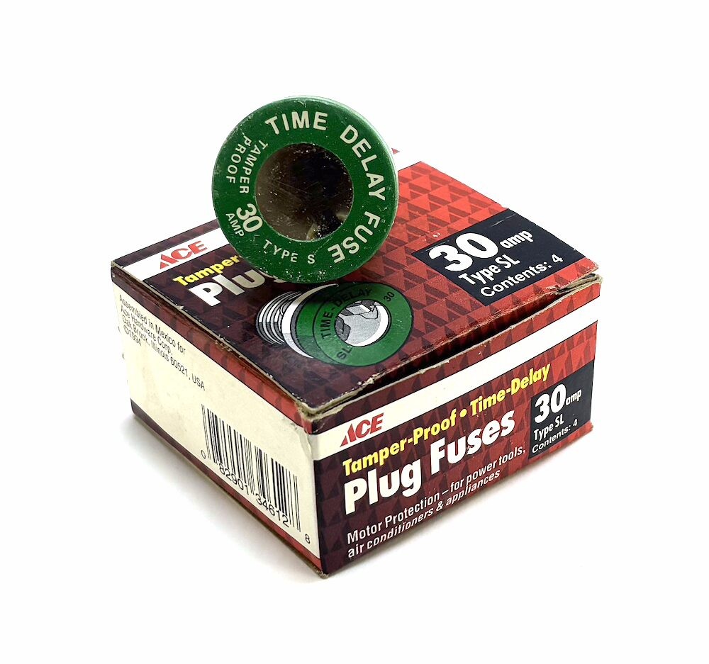 ACE SL30 30 Amp 125 Vac Time-Delay Plug Fuses (NIB)(4 PACK)