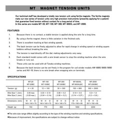 Magnet Tension Unit MT-2000 by Tanaka Seiki Tanac for 0.35-0.70 Dia. Wire -Japan