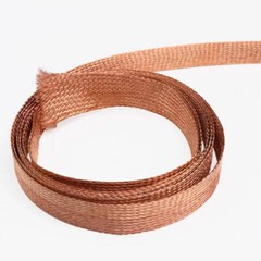 2-28mm Braided Ground Strap Copper Flat Braid Shielding Sleeve SingleWire 0.12mm