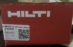 🔴(QTY 20) Hilti KB-TZ2 Carbon Steel Zinc Plated Concrete Wedge Anchor 1/2x 3″‼️