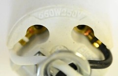 White Ceramic Porcelain Bulb Light Lamp Socket 250V 660W E136278 Sun-Lite
