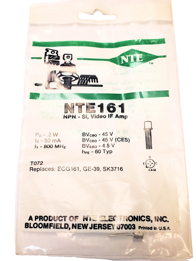 NTE161 “Original” NTE TO-18 Transistor 1 pc