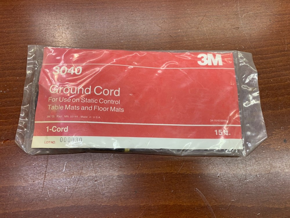 3M 3040 15ft Static Control Table Mats and Floor Mats Ground Cord