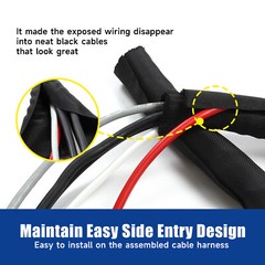 Black Braided Split Cable Hose Sleeve Wire Loom Tube Pipe SelfClosing Protection