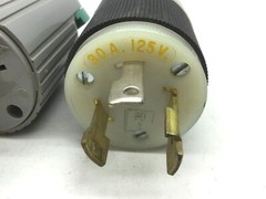 Lot of 3 Twist-Lock Turn & Pull Plugs Male 30A 125VAC Eagle Pass Seymour Hubbell