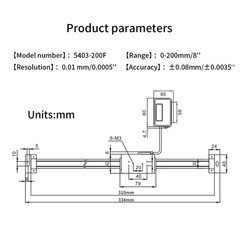 Digital Linear Scale DRO 0-200mm 0.01mm Magnetic Remote External Display