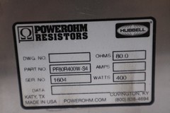 HUBBELL PF80R400W/ PF80R400W-S4 BRAKING RESISTOR 400 WATT 80 OHMS – STOCK 1861CC