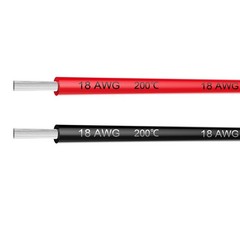 18 AWG 0.75mm Silicone Electrical Wire 2 Conductors Cores 20ft 18/2 Gauge Soft