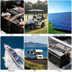 1.6 ft 10AWG Gauge Battery Inverter Cable Terminal Connector Truck, Solar Panels