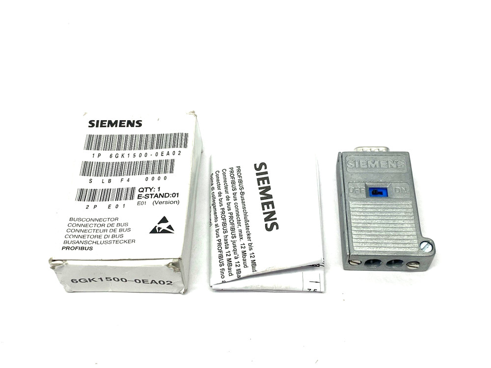 Siemens 6GK1500-0EA02 PROFIBUS Bus Connector with Axial Cable Outlet