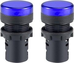 Blue Indicator Light 22mm Panel Mount AC DC 110V 2Pcs Electrical C Color: Blue