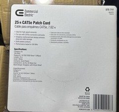 New Cat 5e cable Patch Cord 25ft- Commercial Electric-4 Pack