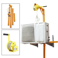 A/C AC Air Conditioner External Unit Lifting Tool Set w/ Hanger Pulley 10m Ropes