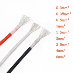 Heat Resistant 0.3mm²-6mm² Fibreglass Wire Appliance Cable HIGH TEMP 250℃ Colors