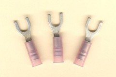 50 Red NYLON Fork Spade Terminal Connectors #22-18 Wire Gauge AWG #10 Stud MOLEX
