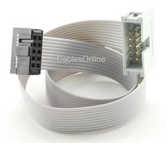 1-ft 10-Pin 2.54mm-Pitch Male/Female 10-wire IDC Flat Ribbon Extension, FR-1012M