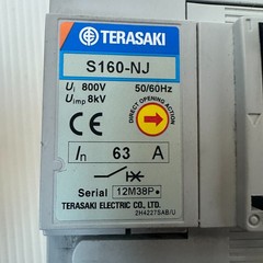 Terasaki TemBreak2 S160-NJ 3 pole 63A Circuit Breaker MCB 800VAC