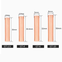GT-2.5mm²~240mm² Copper Connecting Pipe Wire Joint Copper Tube Multiple Sizes