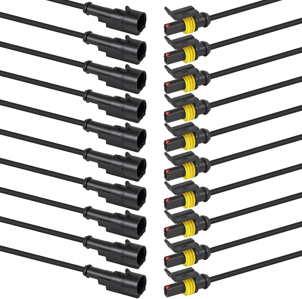 10Pcs 1 Pin Waterproof Electrical Connector Plug, Quick Disconnect Size: 1 pin