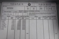 GE SB45EBG 240VAC 50 Amps 3 Poles 3 Phase Bus Plug