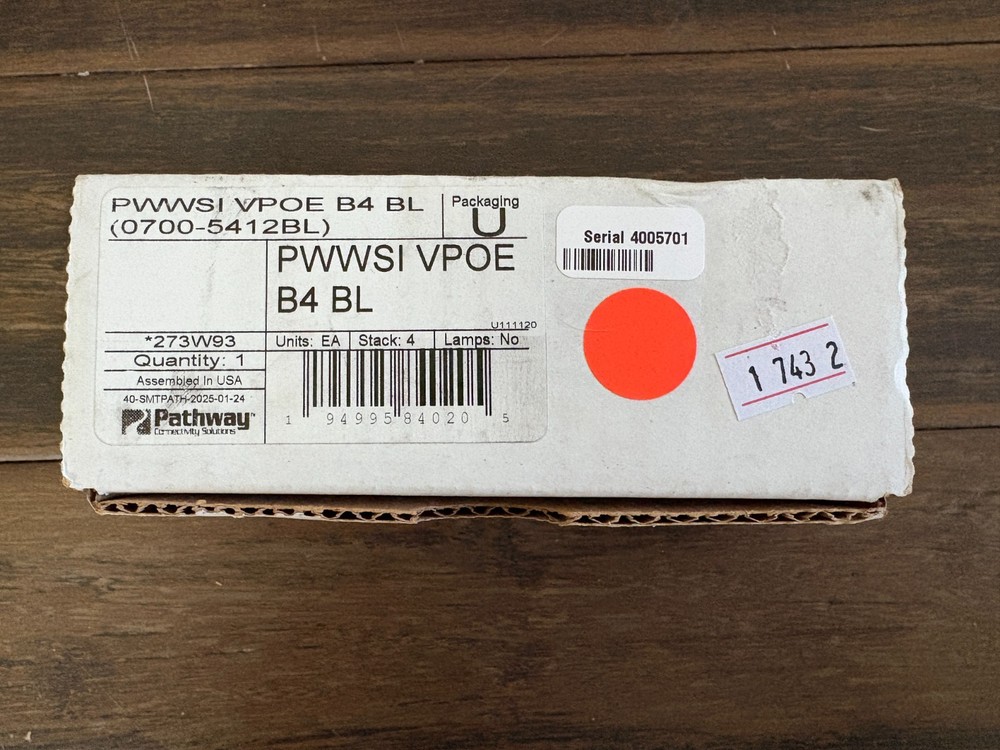 Pathway Connectivity PWWSI VPOE B4 Wall Station Insert Vignette Power Black