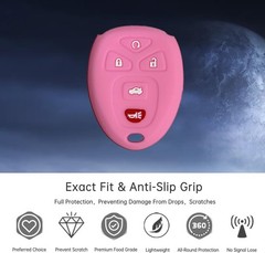 Silicone Key Fob Cover Protector for 5-Button Remote, Compatible w Color: Pink
