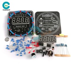 Electronic Digital Clock Kit DIY Rotating LED Alarm Learning Board 5V DS1302.