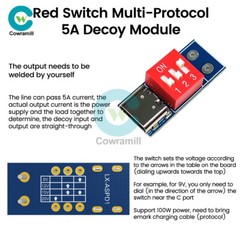 PD Decoy Fast Charging Trigger Module Adjustable Voltage 5V 9V 12V 20V Type-C 5A