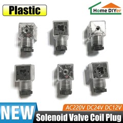 Replacement Electrical Solenoid Valve Coil 4 Pin Plug Connector 12V 24V 220V