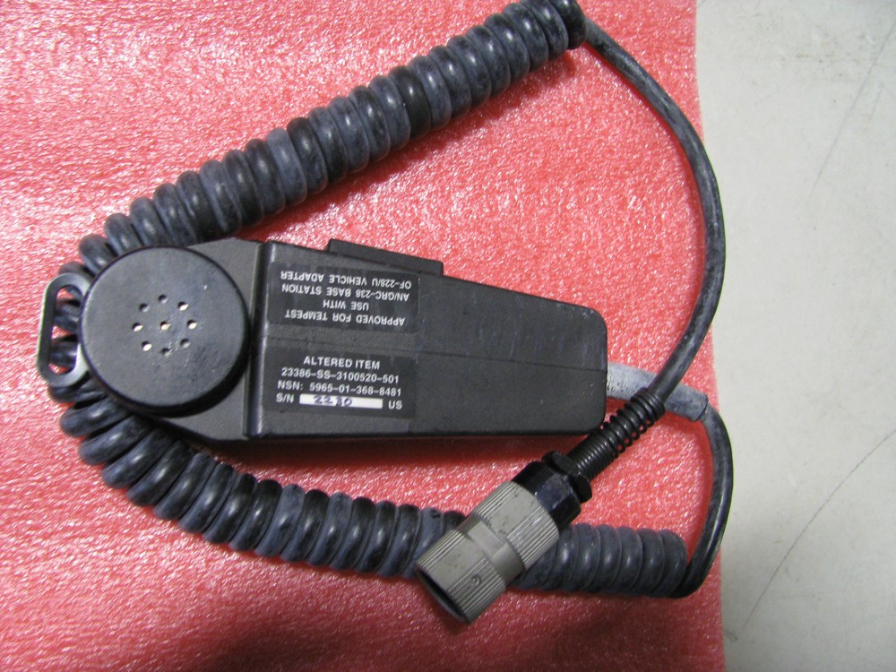 THALES COMMUNICATION MICROPHONE ASSY # SS-3100520-501 NSN: 5965-01-368-8481