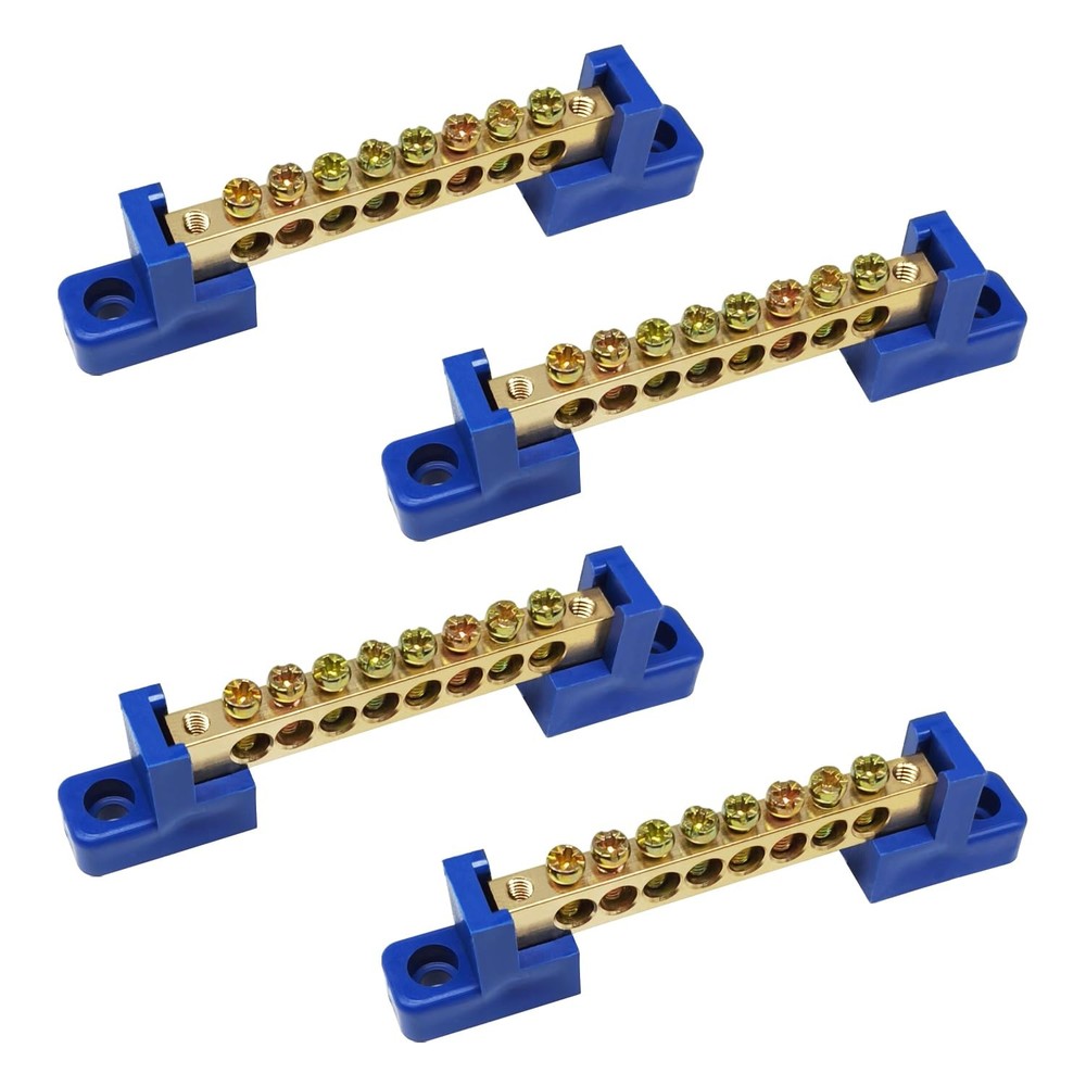 Tugermoola 4PCS Ground Bus Bar 8 Positions Grounding 8