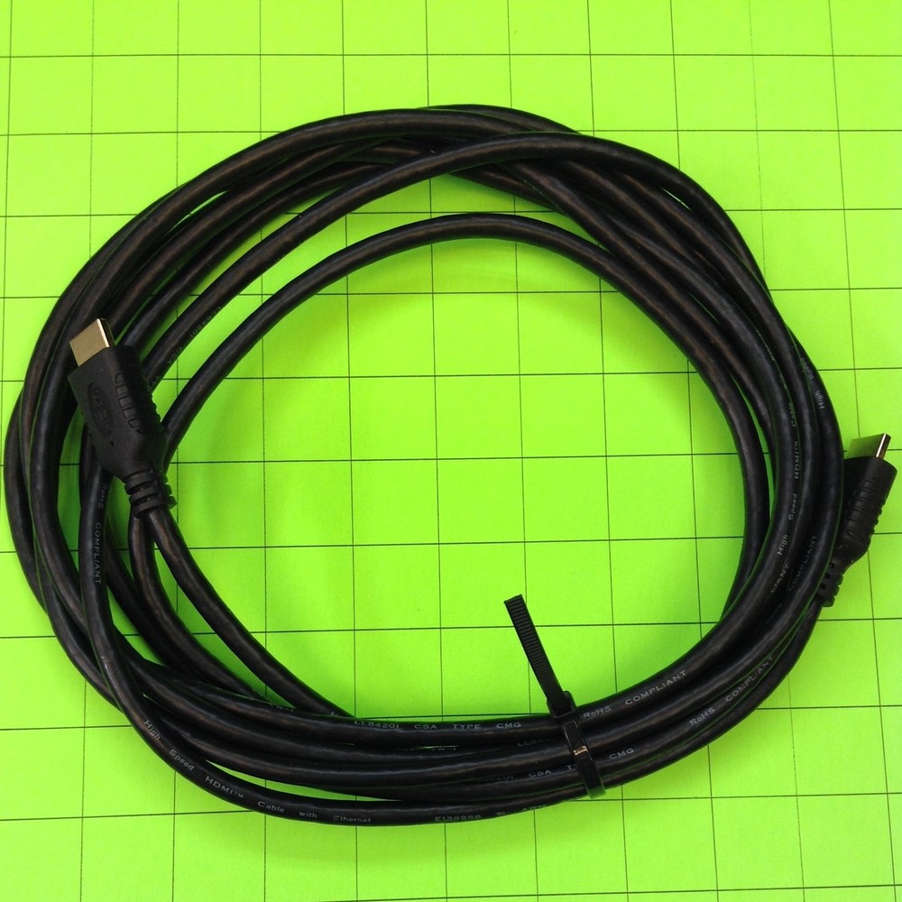 High Speed with Ethernet 15FT HDMI Black Cable Cord