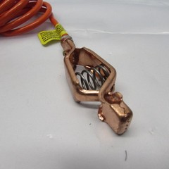 5 ft. Coiled Grounding Wire Assy w/75A End-to-End Copper Alligator Clips Clamps