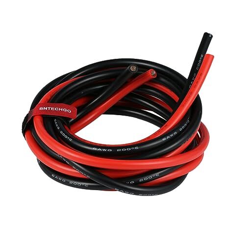 6 Gauge Silicone Wire 5 ft Red and 5 ft Black Flexible 6 AWG 3200 Strands of …