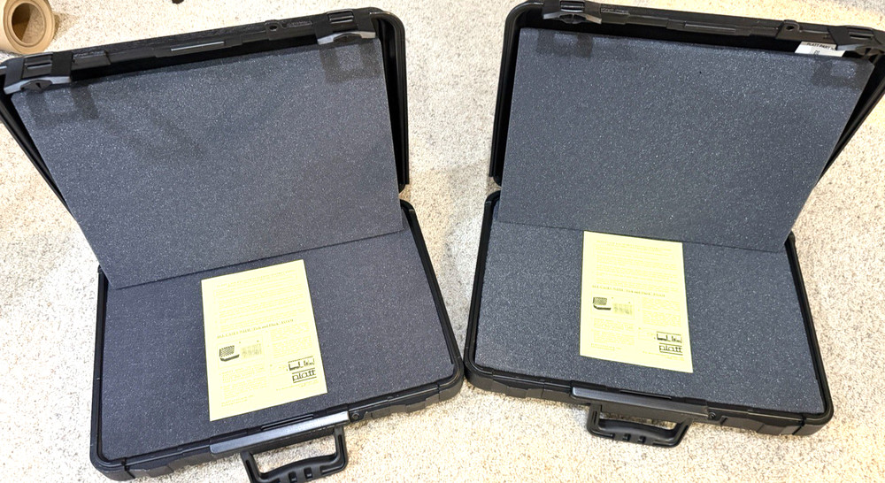 (2) PLATT LUGGAGE #610-Black Protective Cases -W/ Pick and Pluck Foam-NIB