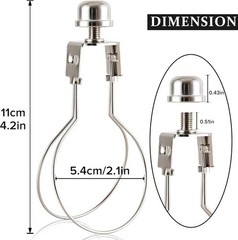 Clip On Lamp Shade Holder Adapter Set 2 Nickel Plated Fini Color: Nickel-2 Pcs