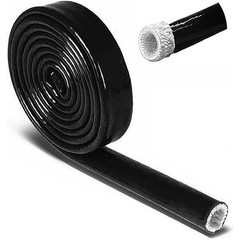 Silicone / Fibreglass Fire Sleeving Protective Heat Shield Sleeve Black φ4-100mm