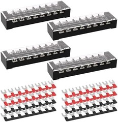 Dual Row 8 Position Screw Terminal Block Covered Pre-Insulated 25A Barrier