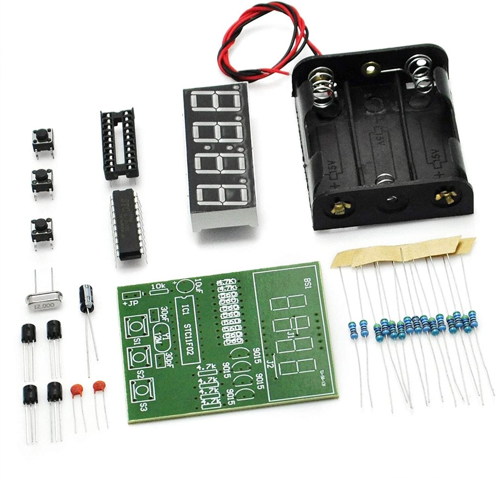 4 Bits Digital LED Electronic Soldering Clock DIY Kits Electronic Practice