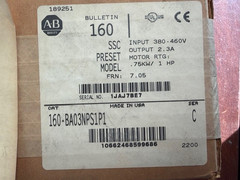 Allen Bradley 160-BA03NPS1P1 160 SSC Variable Speed Drive FRN: 7.05 0.75HP NEW