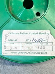 125′ Roll of Natvar SRG-200 3/8″ Grade Silicone Rubber Coated Sleeving 600V 200°