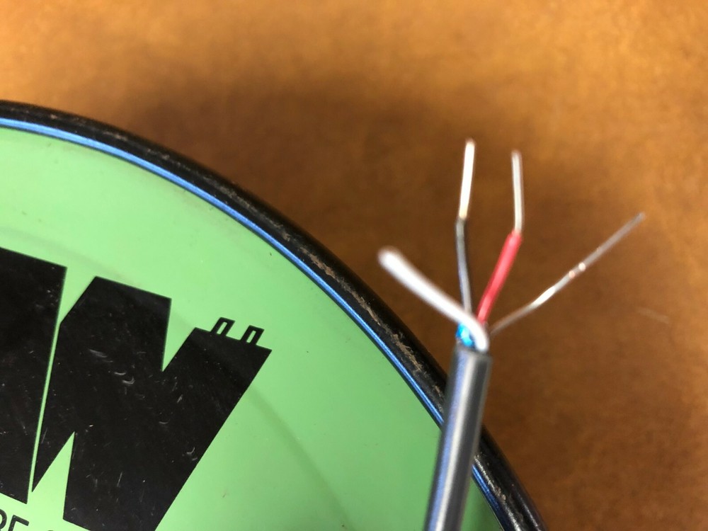 25′ West Penn Wire 451 22 AWG 3 Solid Tinned Copper Conductors, Shielded Cable