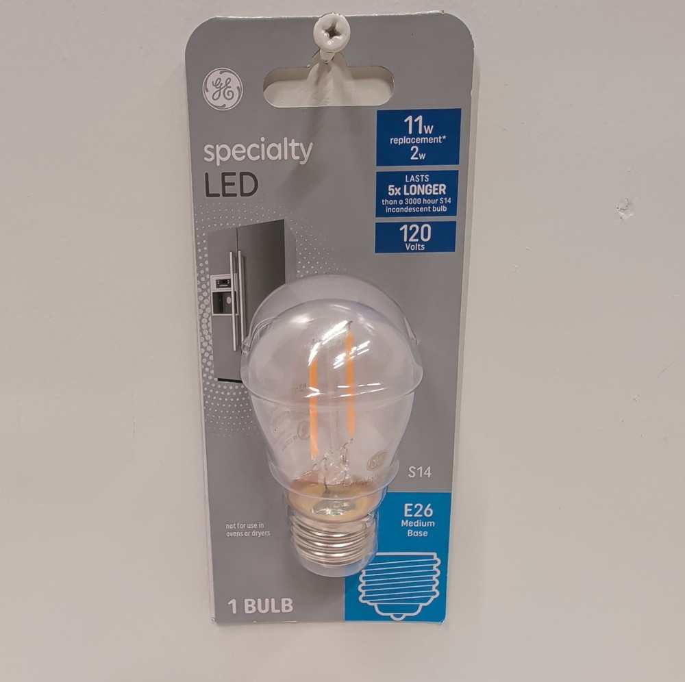GE LED Appliance Light Bulb E26 Base 2W 180 Lumens 120V Non‑Dimmable 14015 New