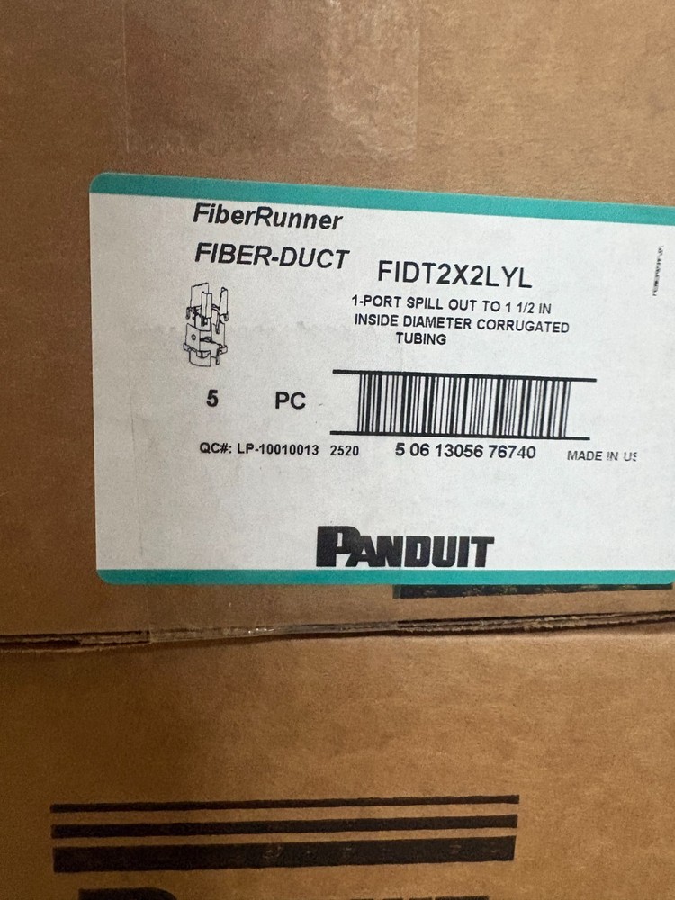 UNOPENED_PANDUIT / FIDT2X2LYL / 2X2 / 1 PORT SPILLOUT SPLIT CORRUGATED TUBING