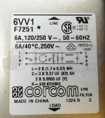 NEW CORCOM 6VV1 F7251 POWER LINE FILTER 6A 120-250V 50/60HZ