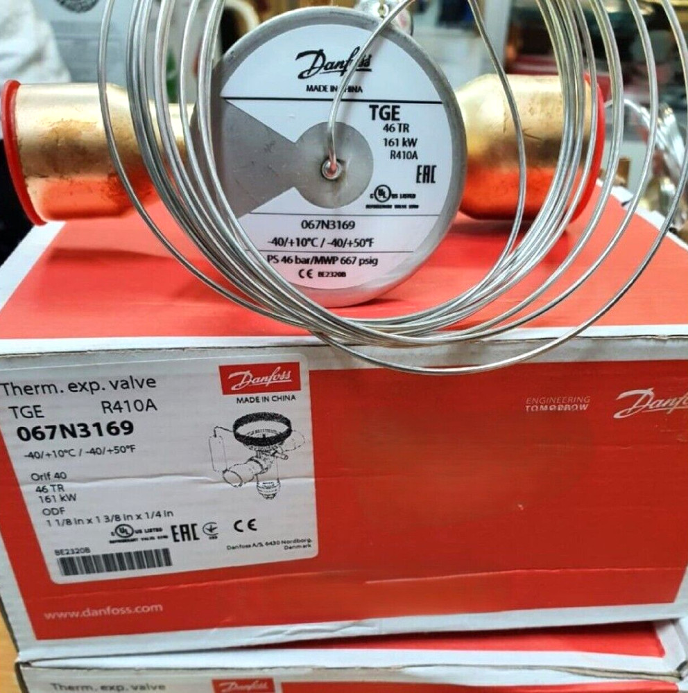 1PC-Danfoss 067N3169 Thermostatic expansion valve,TGE, R410A,1 1/8 in- Brand New