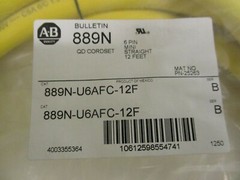 ALLEN-BRADLEY, QD CORDSET, 6-PIN, 12 FT. 889N-U6AFC-12F