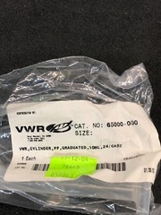 8 VWR 65000-000 CYLINDER, GRADUATED, 10ML, 24/CASE, 169185