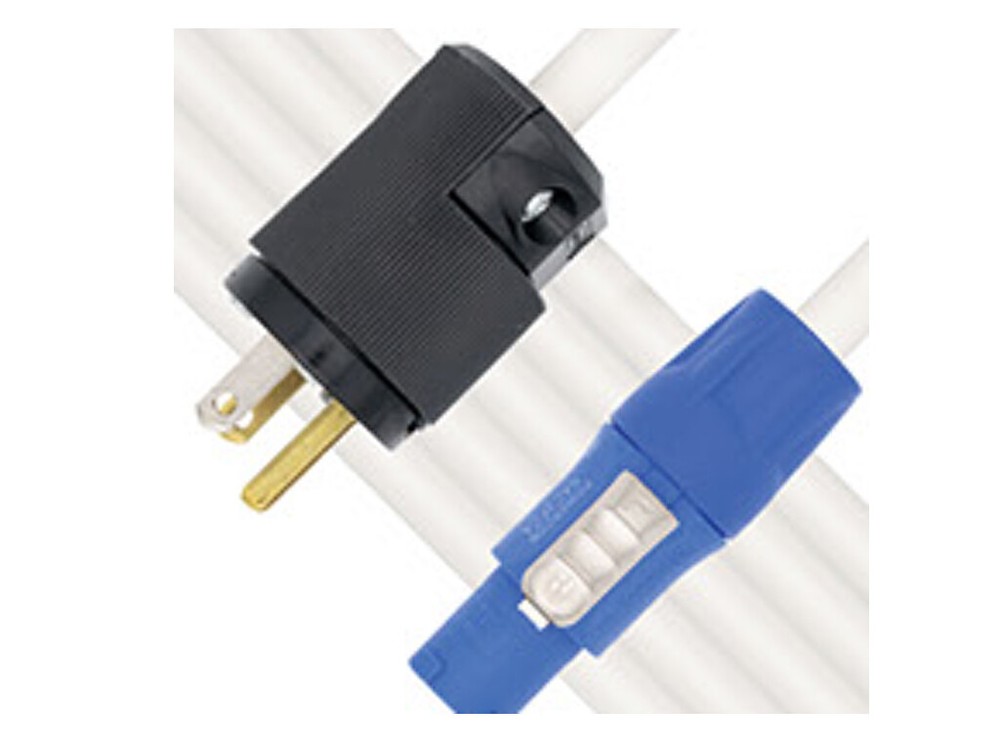(6) PK CBI White PowerCon Cable PowerCon to AC Male 3 prong 15ft
